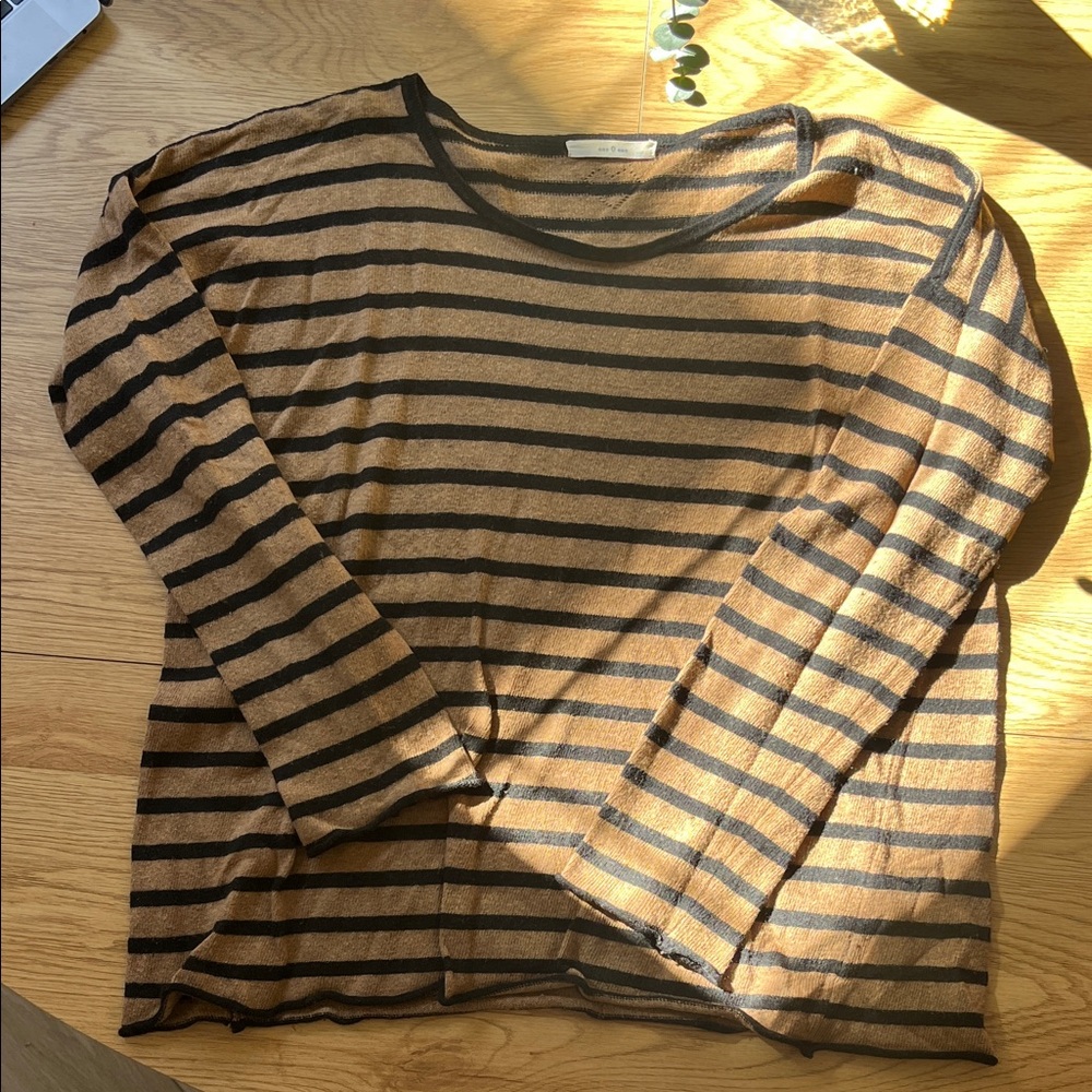 Striped Brown and Black Women's Sweater Cardigan